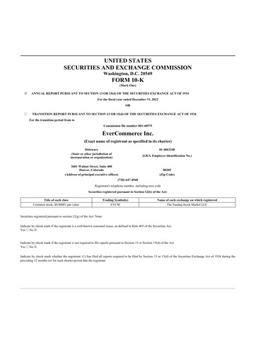 Thumbnail EverCommerce 10-K Annual Report 2022