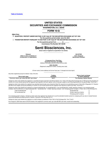 Thumbnail Senti Biosciences 10-Q Quarterly Report FY2024 