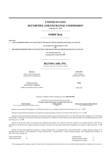 Miniature Blend Labs 10-K Rapport annuel 2021