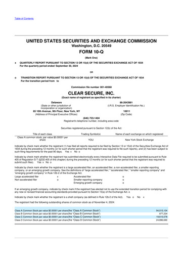Thumbnail CLEAR Secure 10-Q Quarterly Report FY2024 