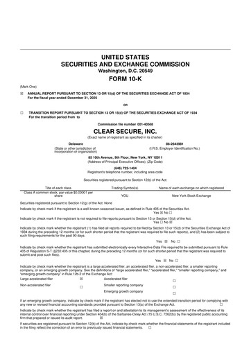 Thumbnail CLEAR Secure 10-K Annual Report 2025
