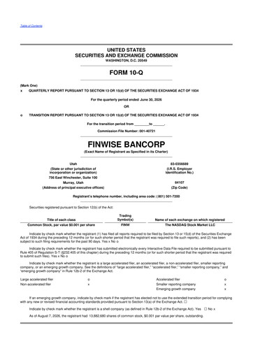 Thumbnail FinWise Bancorp 10-Q Quarterly Report FY2026 