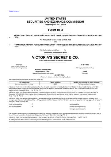 Thumbnail Victoria's Secret & Co 10-Q Quarterly Report FY2022 