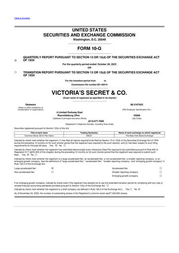 Thumbnail Victoria's Secret & Co 10-Q Quarterly Report FY2023 