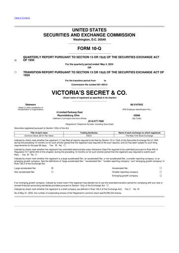 Thumbnail Victoria's Secret & Co 10-Q Quarterly Report FY2024 