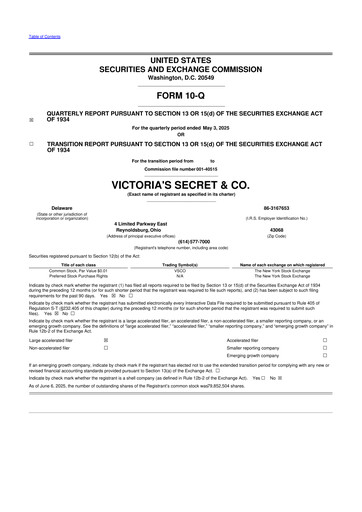 Thumbnail Victoria's Secret & Co 10-Q Quarterly Report FY2025 
