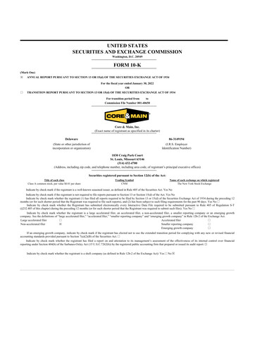 Thumbnail Core & Main 10-K Annual Report 2021