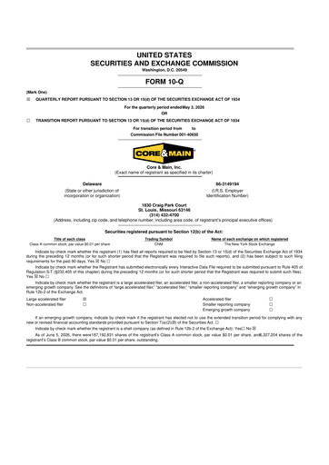 Thumbnail Core & Main 10-Q Quarterly Report FY2026 