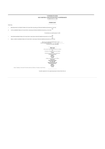 Thumbnail Dole PLC 20-F Annual Report 2021