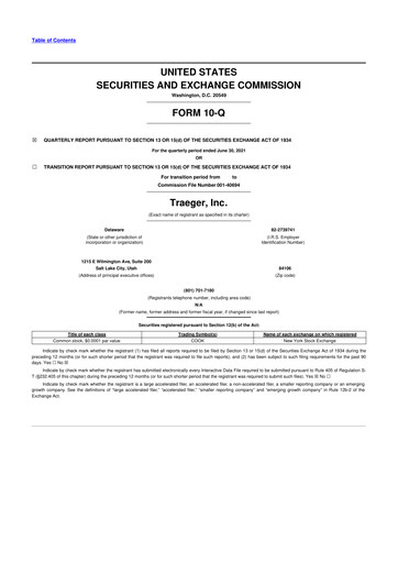 Vorschaubild Traeger 10-Q Quartalsbericht 2021 