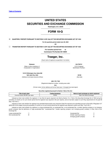 Vorschaubild Traeger 10-Q Quartalsbericht 2022 