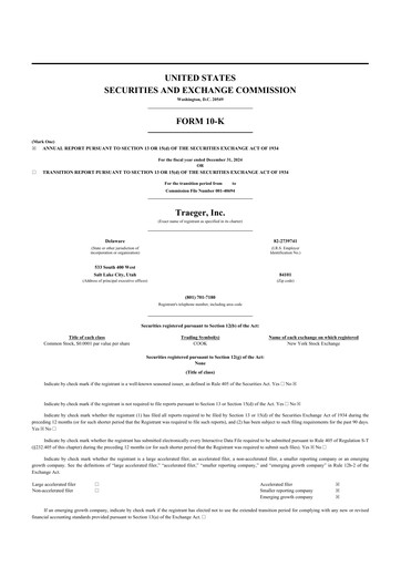 Miniature Traeger 10-K Rapport annuel 2024