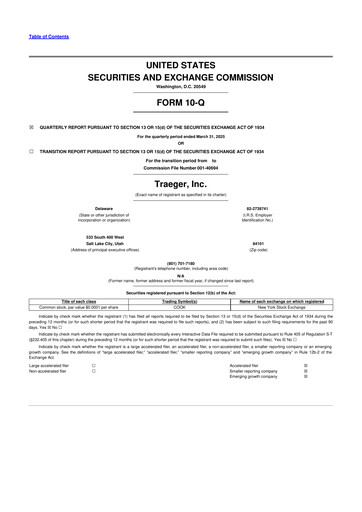 Vorschaubild Traeger 10-Q Quartalsbericht 2025 