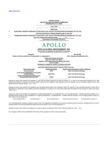 Thumbnail Apollo Global Management
 10-Q Quarterly Report FY2026 