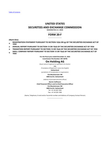 Thumbnail On Holding 20-F Annual Report 2023