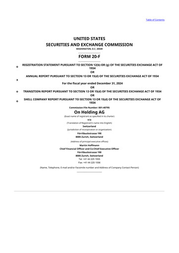 Thumbnail On Holding 20-F Annual Report 2024