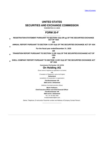 Thumbnail On Holding 20-F Annual Report 2025