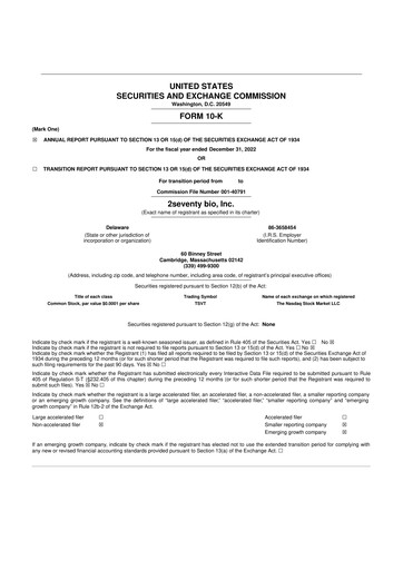 Thumbnail 2seventy bio 10-K Annual Report 2022