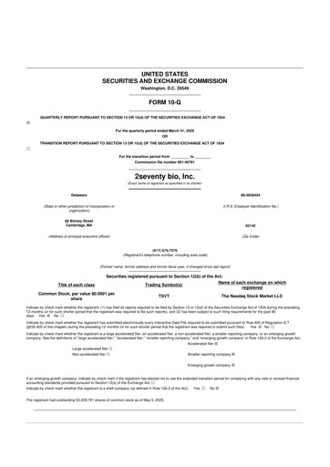 Thumbnail 2seventy bio 10-Q Quarterly Report FY2025 