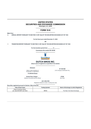 Vorschaubild Dutch Bros 10-K Jahresbericht 2023