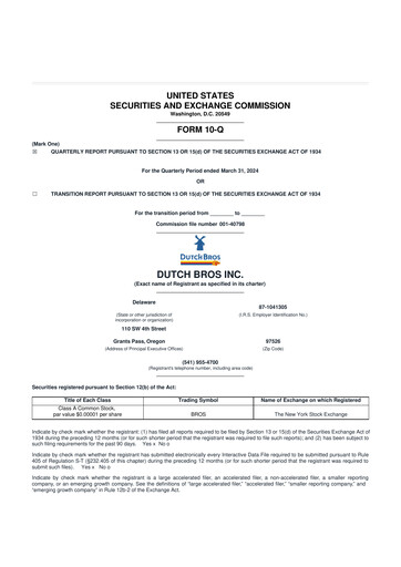 Thumbnail Dutch Bros 10-Q Quarterly Report FY2024 