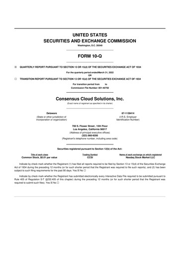 Miniature Consensus Cloud Solutions 10-Q Rapport trimestriel 2022 
