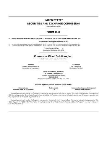 Miniature Consensus Cloud Solutions 10-Q Rapport trimestriel 2023 