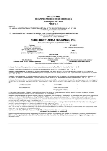 Thumbnail Xeris Pharmaceuticals 10-K Annual Report 2025