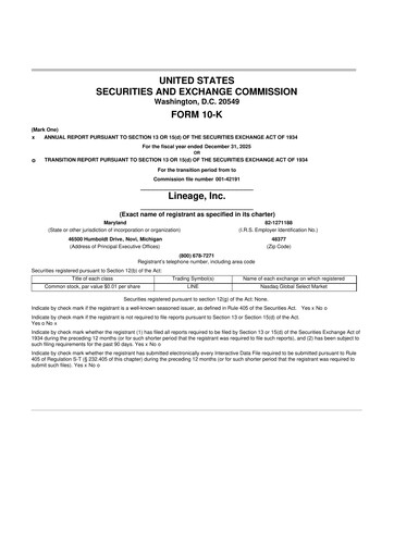 Thumbnail Lineage 10-K Annual Report 2025