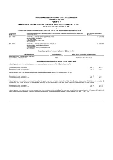 Thumbnail Constellation Energy 10-K Annual Report 
