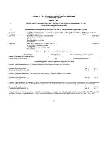 Thumbnail Constellation Energy 10-K Annual Report 2025