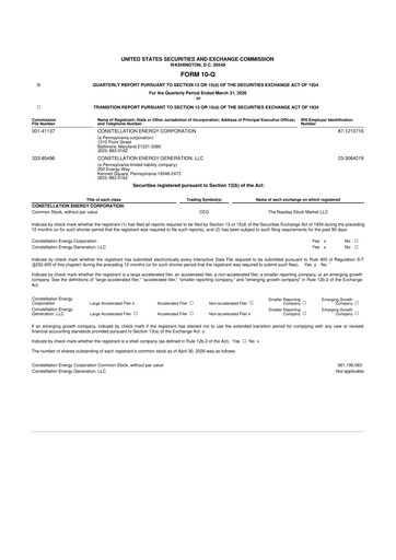 Thumbnail Constellation Energy 10-Q Quarterly Report FY 