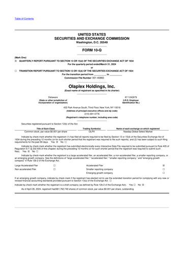 Thumbnail Olaplex 10-Q Quarterly Report FY2024 