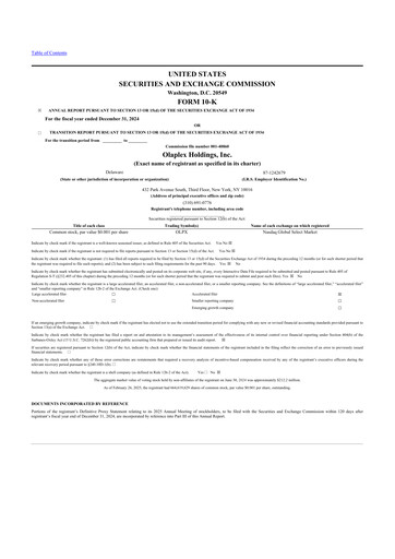 Thumbnail Olaplex 10-K Annual Report 2024