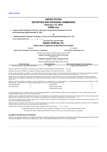 Thumbnail Olaplex 10-K Annual Report 2025