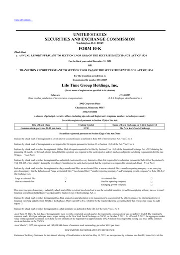 Vorschaubild Life Time Group 10-K Jahresbericht 2021