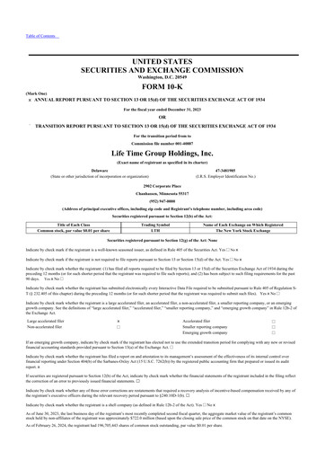 Vorschaubild Life Time Group 10-K Jahresbericht 2023