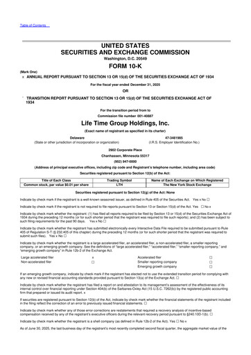 Thumbnail Life Time Group 10-K Annual Report 2025