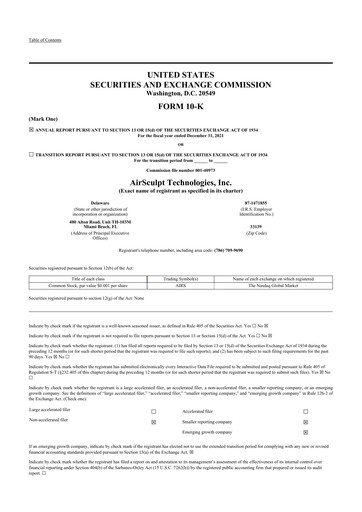 Thumbnail AirSculpt Technologies 10-K Annual Report 2021