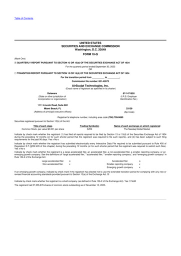 Vorschaubild AirSculpt Technologies 10-Q Quartalsbericht 2023 