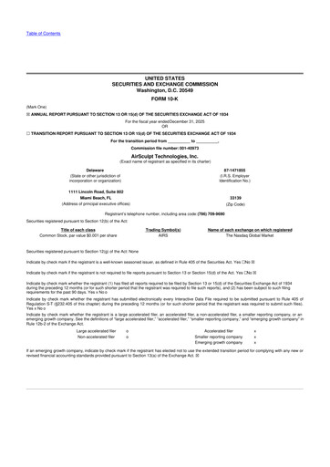 Vorschaubild AirSculpt Technologies 10-K Jahresbericht 