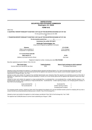 Thumbnail AirSculpt Technologies 10-Q Quarterly Report FY2026 