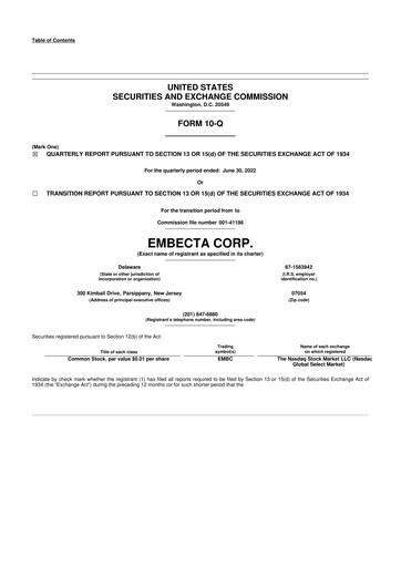 Thumbnail Embecta 10-Q Quarterly Report FY2022 