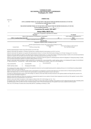 Thumbnail Orion Properties 10-K Annual Report 2023