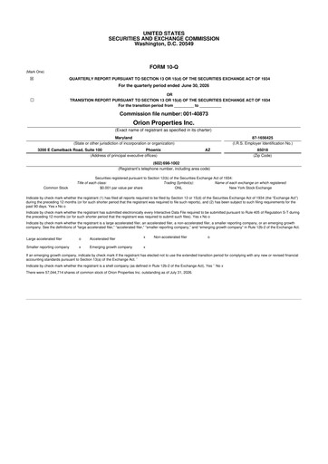 Thumbnail Orion Properties 10-Q Quarterly Report FY2026 