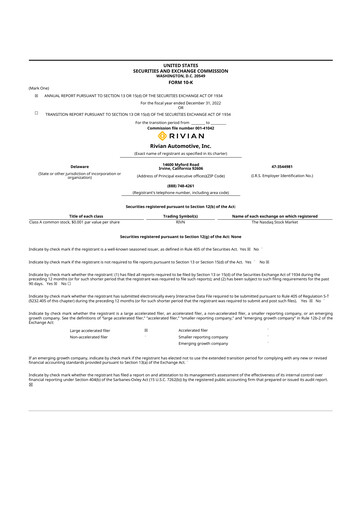 Thumbnail Rivian 10-K Annual Report 2022