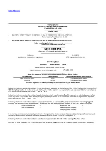 Miniature Satellogic 10-Q Rapport trimestriel 2026 