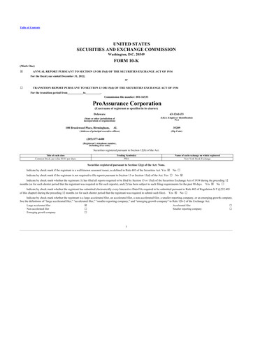 Thumbnail ProAssurance 10-K Annual Report 2022