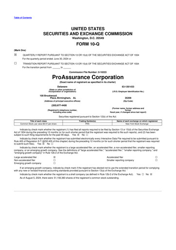 Miniature ProAssurance 10-Q Rapport trimestriel 2024 