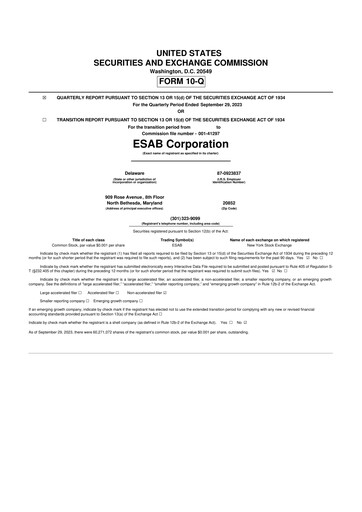 Thumbnail ESAB 10-Q Quarterly Report FY2023 